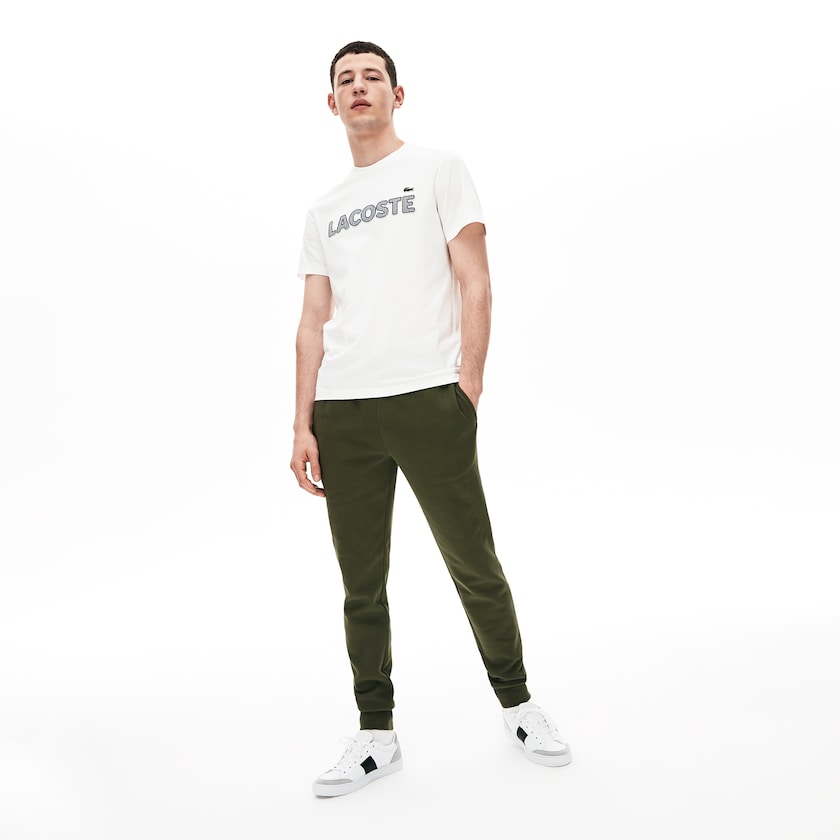 Calça Moletom Lacoste Masculino Caqui Verdes SPORT Fleece Tennis JB4-91549U8