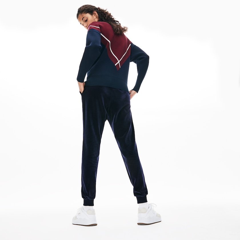 Calça Moletom Lacoste Feminino Azul Marinho Azuis Tapered Velour Terry EH1-51285U4