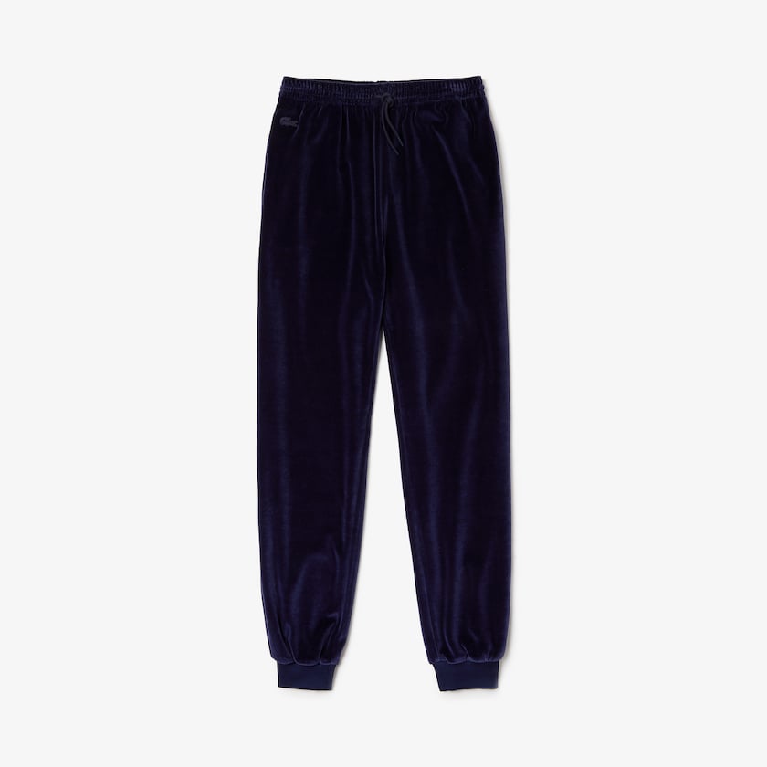 Calça Moletom Lacoste Feminino Azul Marinho Azuis Tapered Velour Terry EH1-51285U4