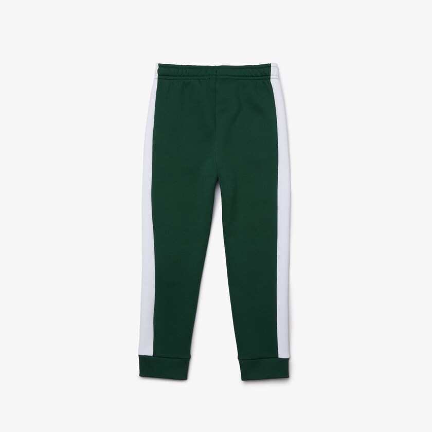 Calças Lacoste Criança Verdes Branco Color-Blcoked Fleece Track PK4-46054A0