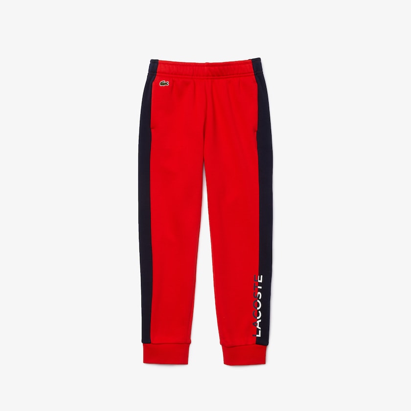 Calças Lacoste Criança Vermelhas Azul Marinho Azuis Color-Blcoked Fleece Track VB0-27192T0