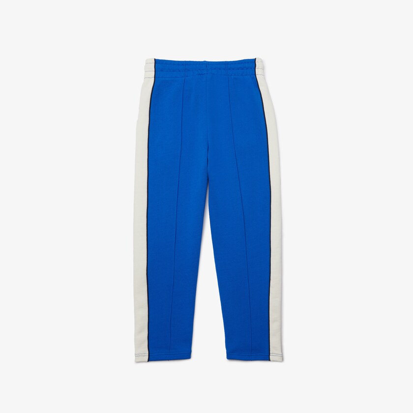 Calças Lacoste Criança Azuis Branco Azul Marinho Azuis Colorblock Cotton Fleece Track TS0-03390Z5