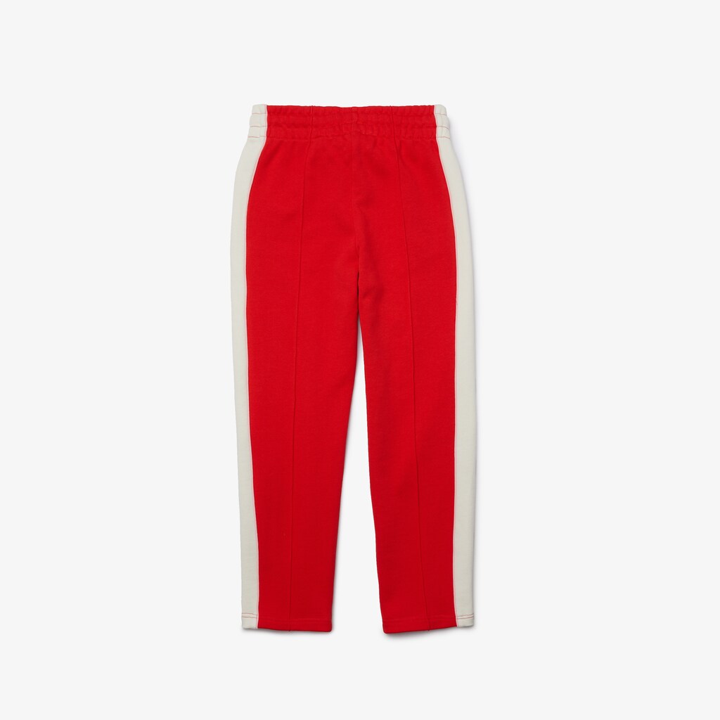 Calças Lacoste Criança Vermelhas Branco Rosa Colorblock Cotton Fleece Track SM0-87368R0