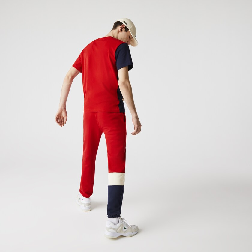 Calças Lacoste Masculino Vermelhas Bege Azul Marinho Azuis Colorblock Fleece Track UL9-52395T7