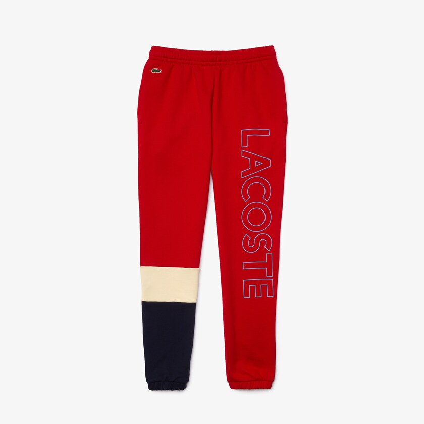 Calças Lacoste Masculino Vermelhas Bege Azul Marinho Azuis Colorblock Fleece Track UL9-52395T7