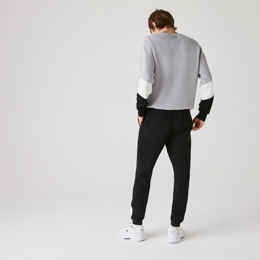 Calças Lacoste Masculino Branco Cinzentas Pretas Colorblock Piqué Fleece Jogging PG5-44224H1