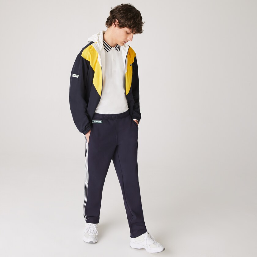 Calças Lacoste Masculino Azul Marinho Azuis Heritage Contrast Striped Jogging YP7-41294I5