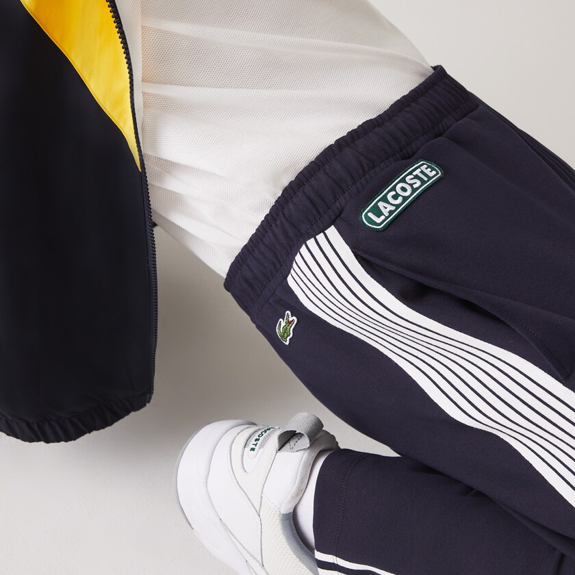 Calças Lacoste Masculino Azul Marinho Azuis Heritage Contrast Striped Jogging YP7-41294I5