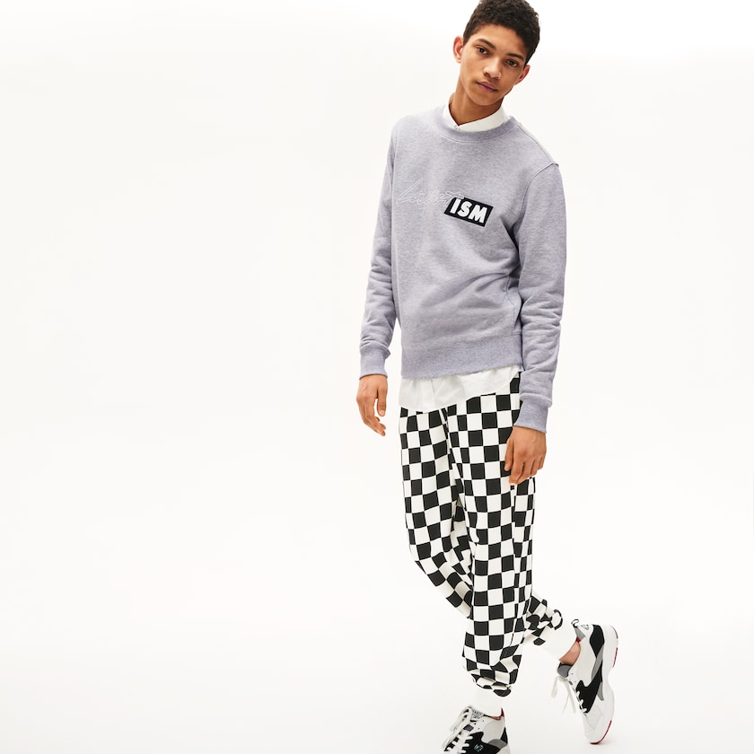 Calças Lacoste Masculino Branco Pretas LIVE Check Fleece Tracksuit PG7-27672A8