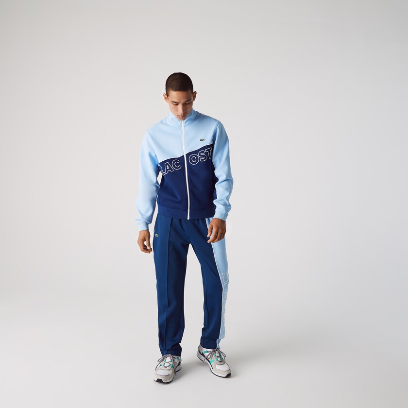 Calças Lacoste Masculino Azuis LIVE Colorblock Light Neoprene Tracksuit GQ0-23302X2