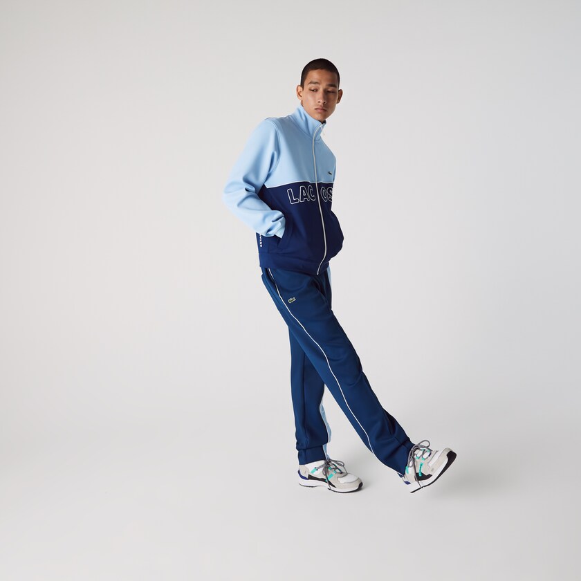 Calças Lacoste Masculino Azuis LIVE Colorblock Light Neoprene Tracksuit GQ0-23302X2