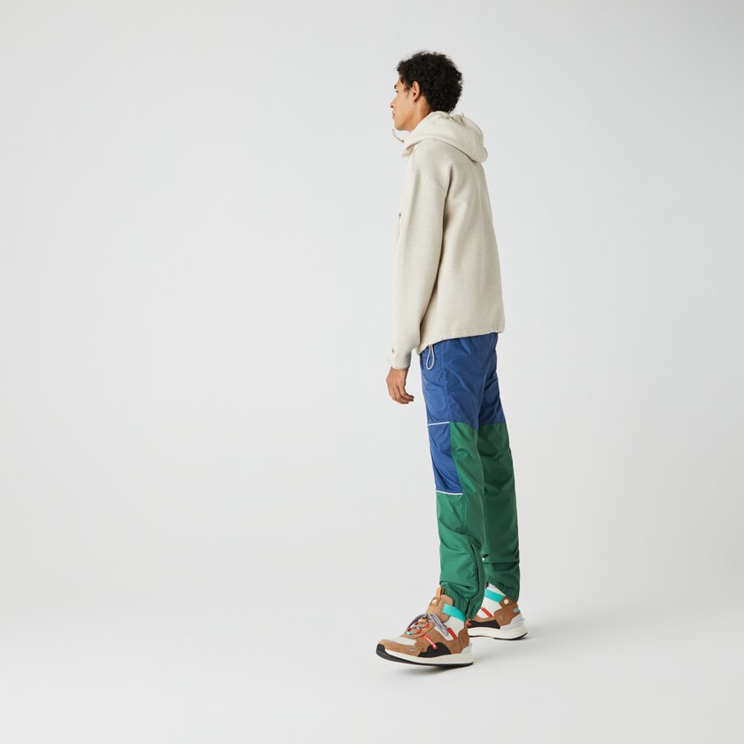 Calças Lacoste Masculino Verdes Azuis LIVE Colorblock Tracksuit KJ3-36773G3
