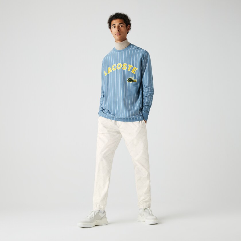 Calças Lacoste Masculino Branco Bege LIVE Print Tracksuit GC9-88528A7