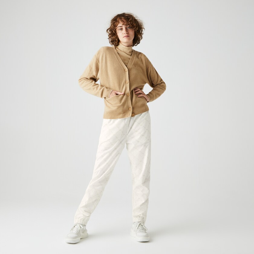 Calças Lacoste Masculino Branco Bege LIVE Print Tracksuit GC9-88528A7