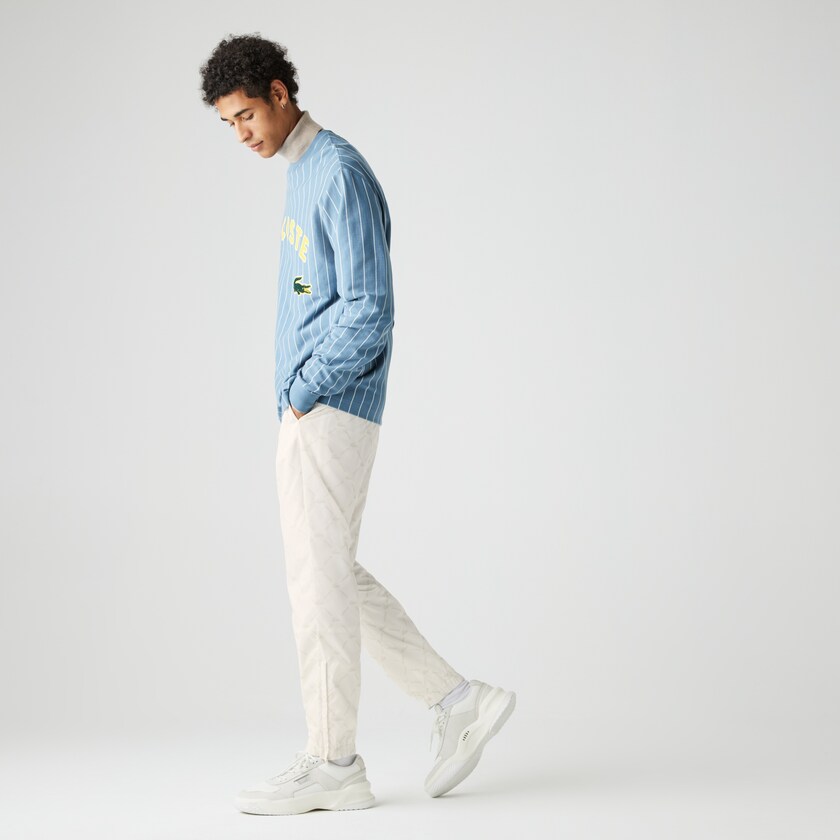 Calças Lacoste Masculino Branco Bege LIVE Print Tracksuit GC9-88528A7