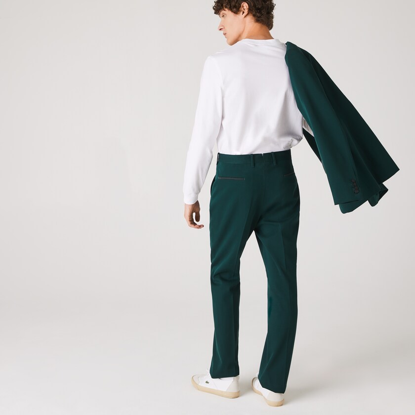 Calças Lacoste Masculino Verdes LIVE Standard Fit Cotton Canvas Suit US1-37723Y1