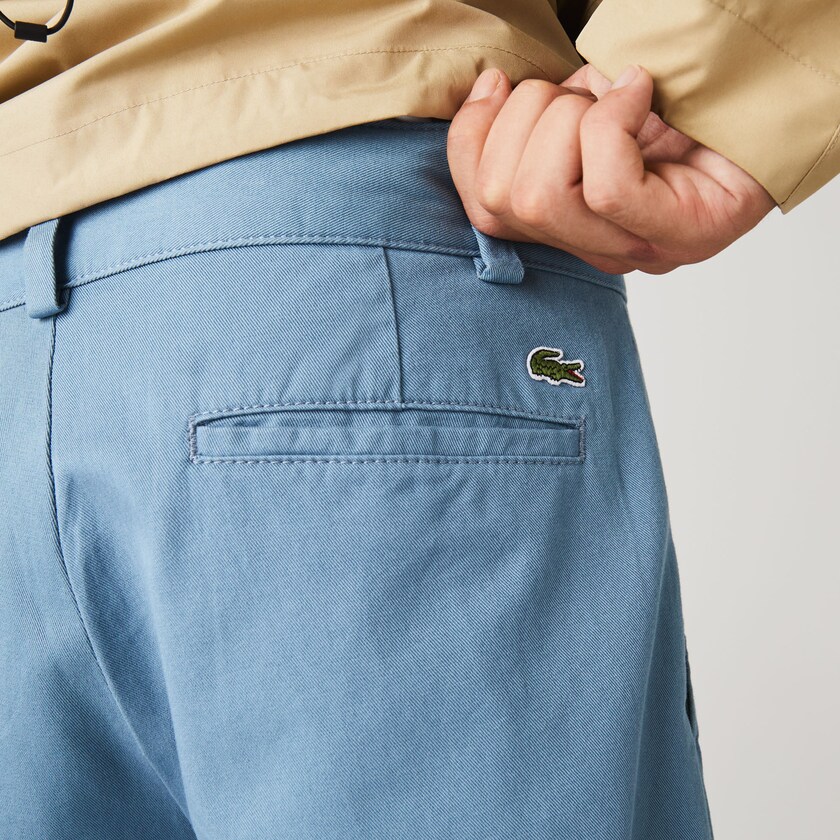 Calças Lacoste Masculino Azuis LIVE Standard Fit Pleated Cotton Chino KZ5-35923K8