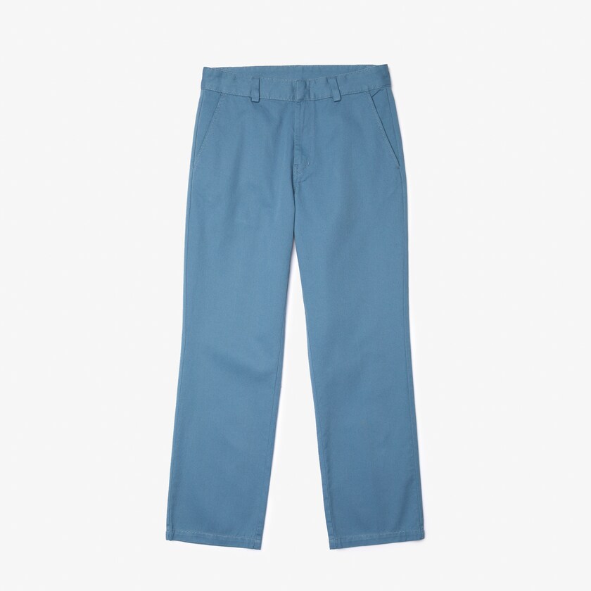 Calças Lacoste Masculino Azuis LIVE Standard Fit Pleated Cotton Chino KZ5-35923K8
