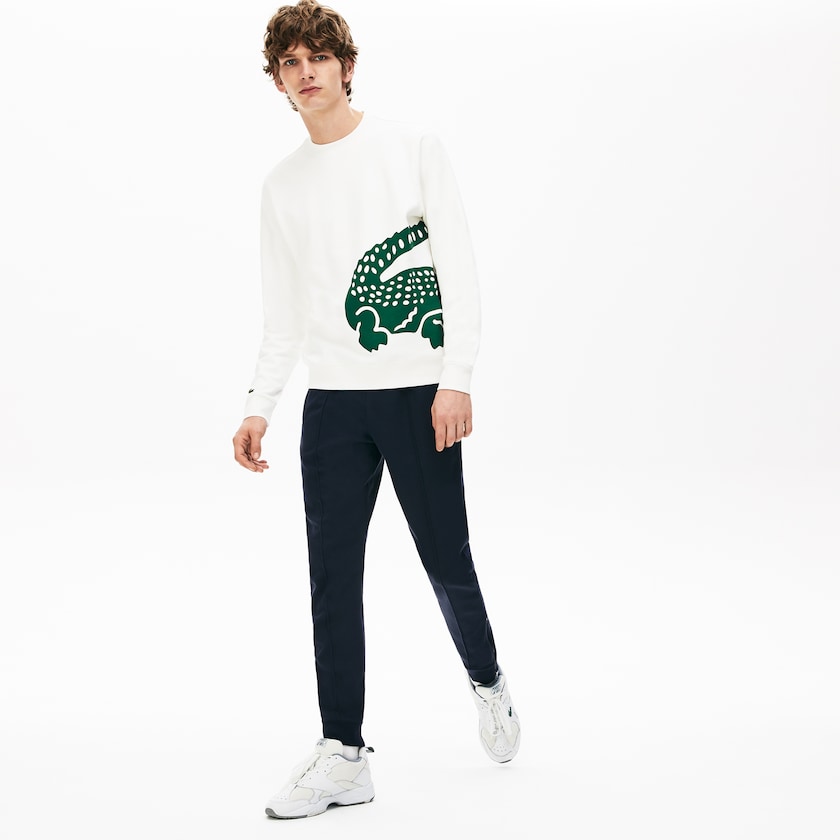 Calças Lacoste Masculino Azul Marinho Azuis Caqui Verdes Pleated Cotton-Silk Track KN6-47514B9
