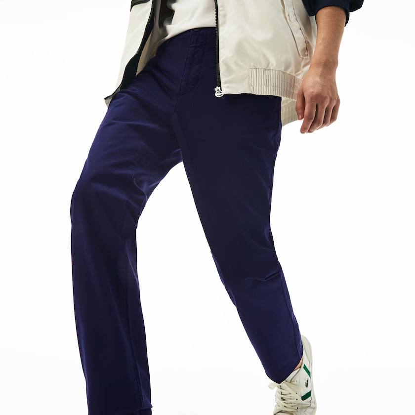 Calças Lacoste Masculino Azul Marinho Azuis Regular Fit Cotton Gabardine Chino VY0-87278V4
