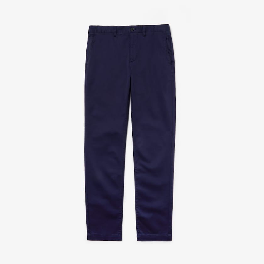 Calças Lacoste Masculino Azul Marinho Azuis Regular Fit Cotton Gabardine Chino VY0-87278V4
