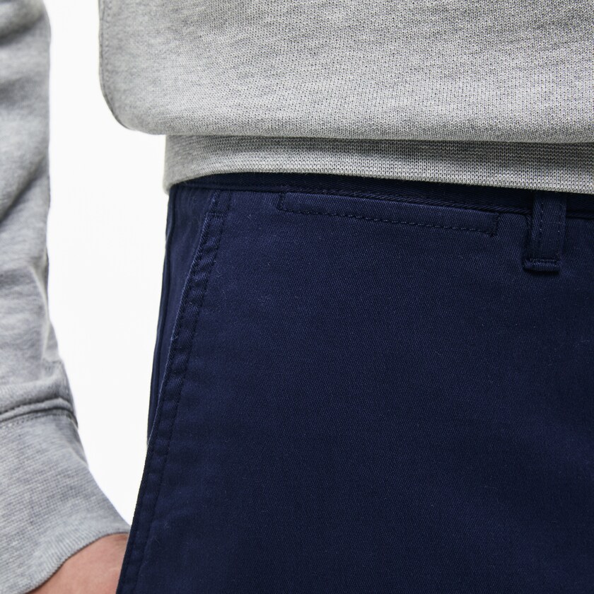 Calças Lacoste Masculino Azul Marinho Azuis Regular Fit Cotton Gabardine Chino VY0-87278V4