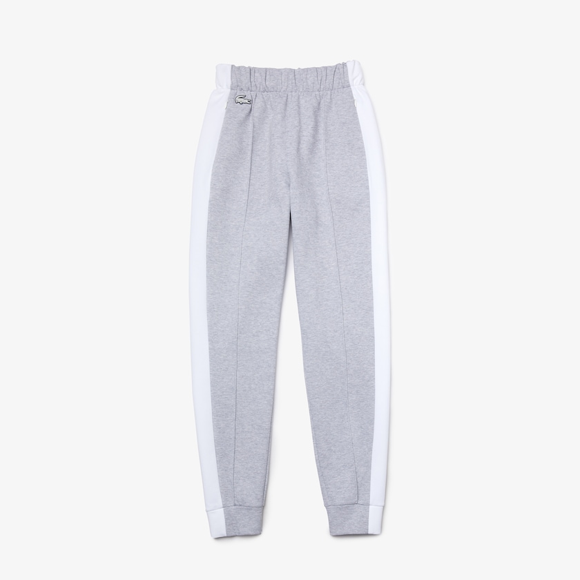 Calças Lacoste Feminino Cinzentas Branco SPORT Contrast Band Piqué Jogging VN0-16471O0