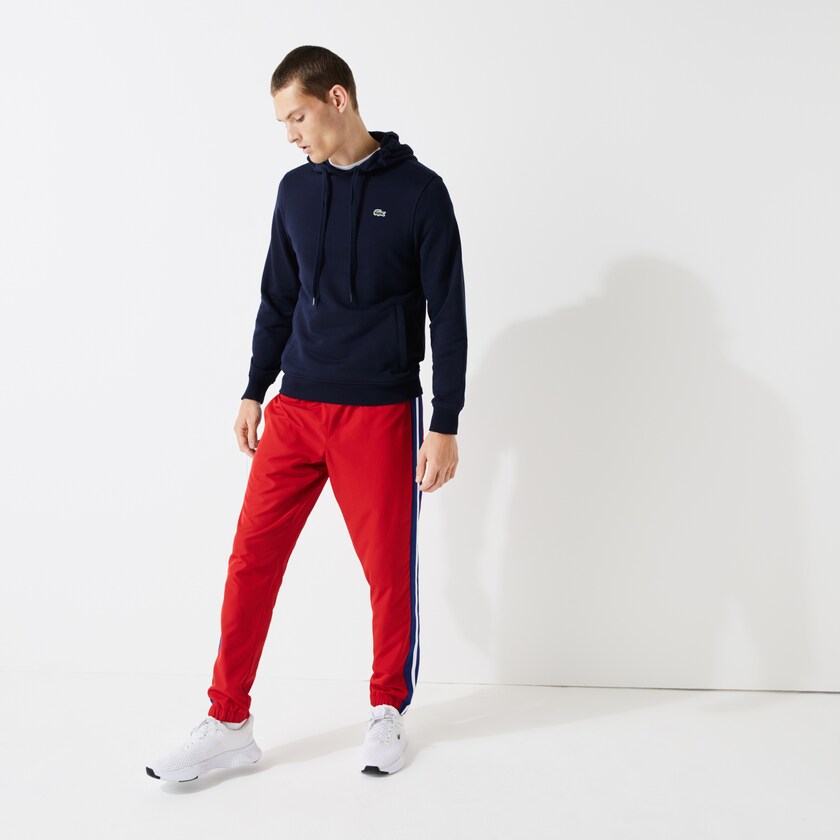Calças Lacoste Masculino Vermelhas Azuis Branco SPORT Contrast Bands Lightweight Tracksuit UG4-41534M2