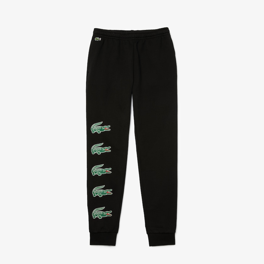Calças Lacoste Masculino Pretas SPORT Crocodile Print Fleece Jogging BH9-99449O2