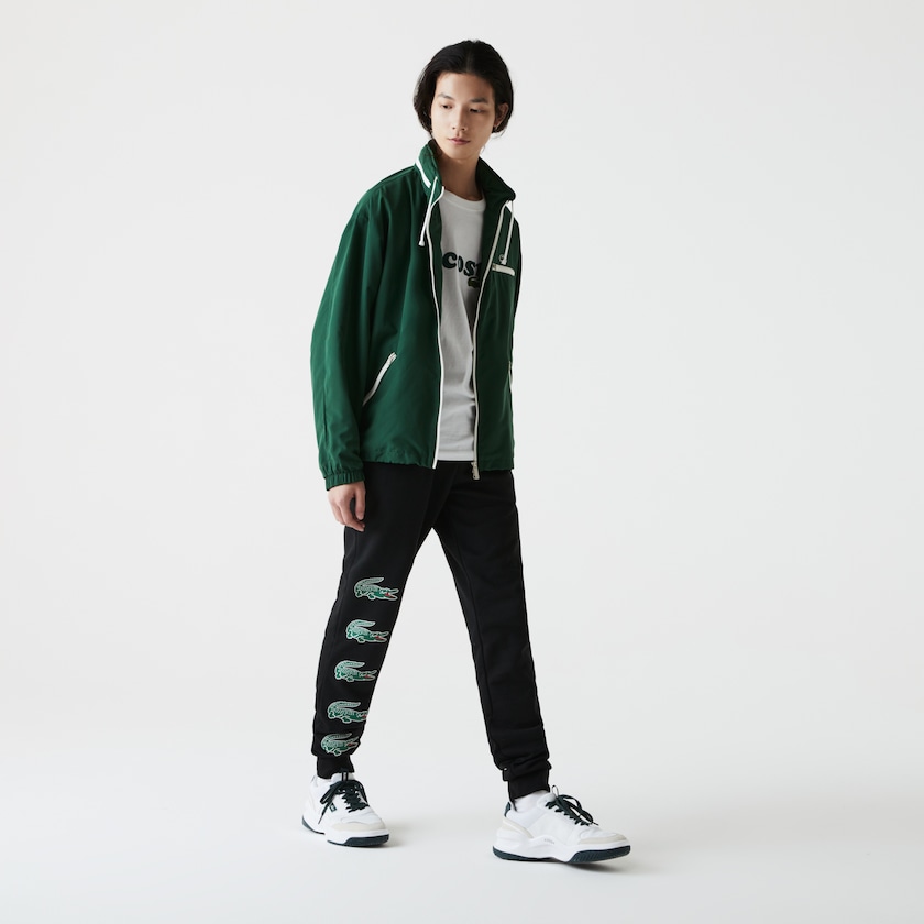 Calças Lacoste Masculino Pretas SPORT Crocodile Print Fleece Jogging BH9-99449O2