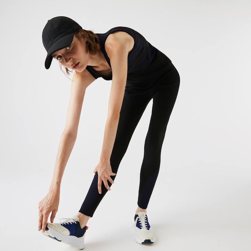 Calças Lacoste Feminino Pretas Azul Marinho Azuis SPORT Ergonomic Knit Leggings SW5-14211J3
