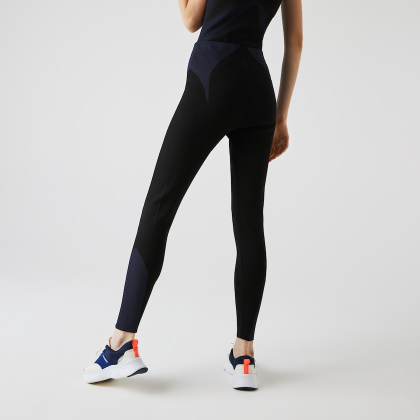 Calças Lacoste Feminino Pretas Azul Marinho Azuis SPORT Ergonomic Knit Leggings SW5-14211J3