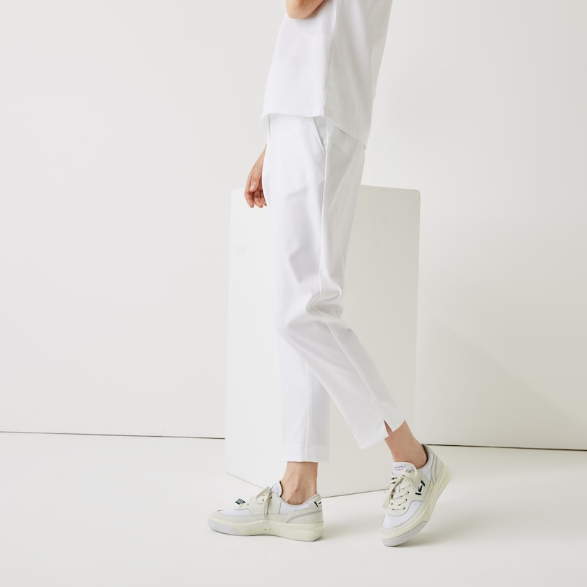 Calças Lacoste Feminino Branco SPORT Golf Pleated Tech Gabardine XA4-63146F0