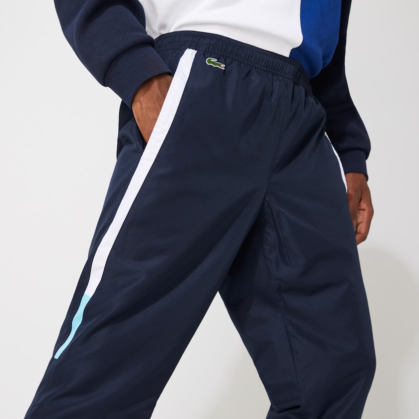 Calças Lacoste Masculino Azul Marinho Azuis Branco Turquesa Azul Marinho Azuis SPORT Lightweight Color-Block Track UW7-61206W6