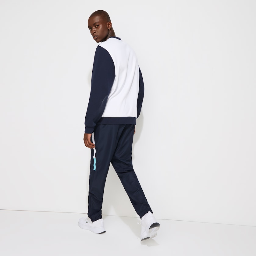Calças Lacoste Masculino Azul Marinho Azuis Branco Turquesa Azul Marinho Azuis SPORT Lightweight Color-Block Track UW7-61206W6