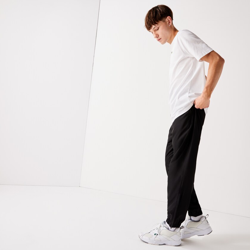 Calças Lacoste Masculino Pretas SPORT Performance Side Zip Track QI3-98839Y1