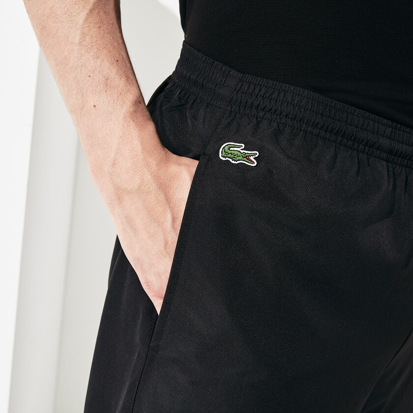 Calças Lacoste Masculino Pretas SPORT Performance Side Zip Track QI3-98839Y1
