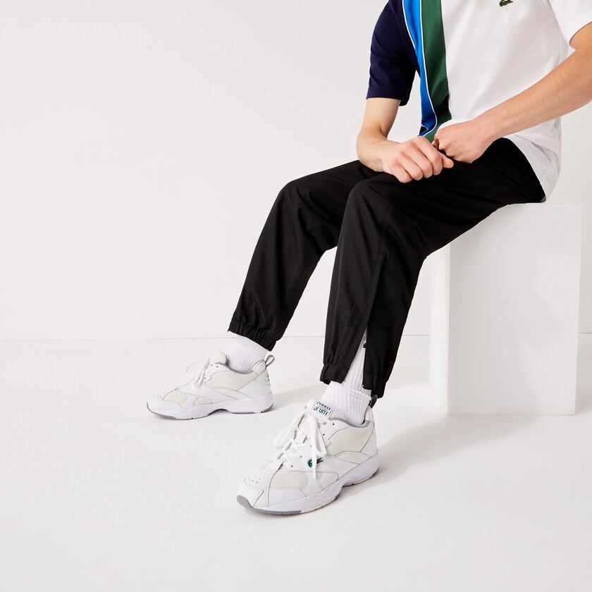 Calças Lacoste Masculino Pretas SPORT Performance Side Zip Track QI3-98839Y1