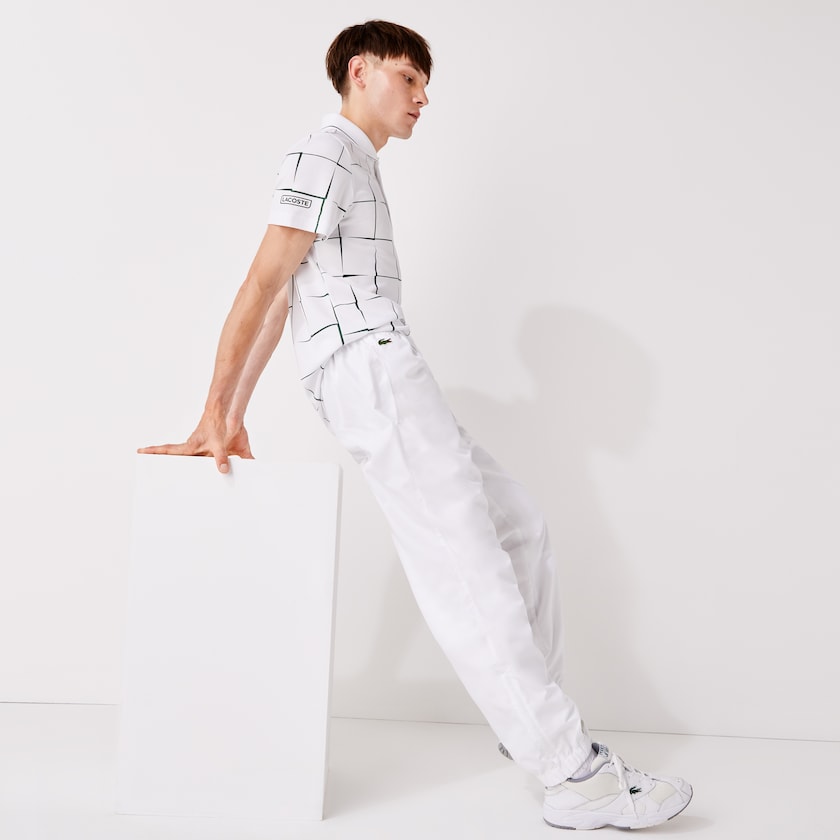 Calças Lacoste Masculino Branco SPORT Performance Side Zip Track ER1-45884Q7