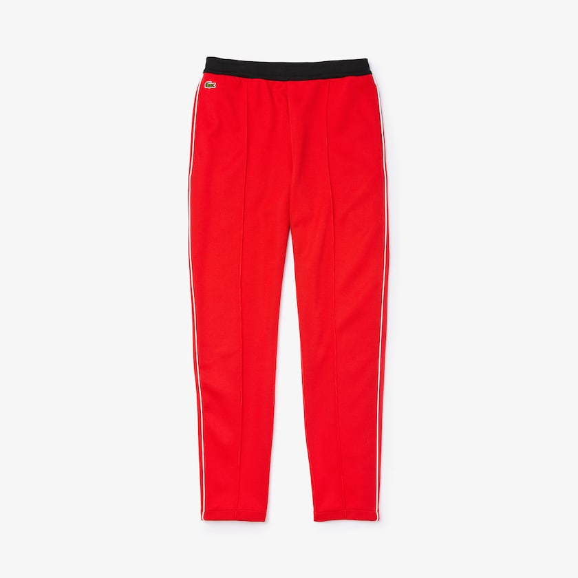 Calças Lacoste Masculino Vermelhas Pretas Branco SPORT Run-resistant Pleated Tracksuit BD2-97679B1