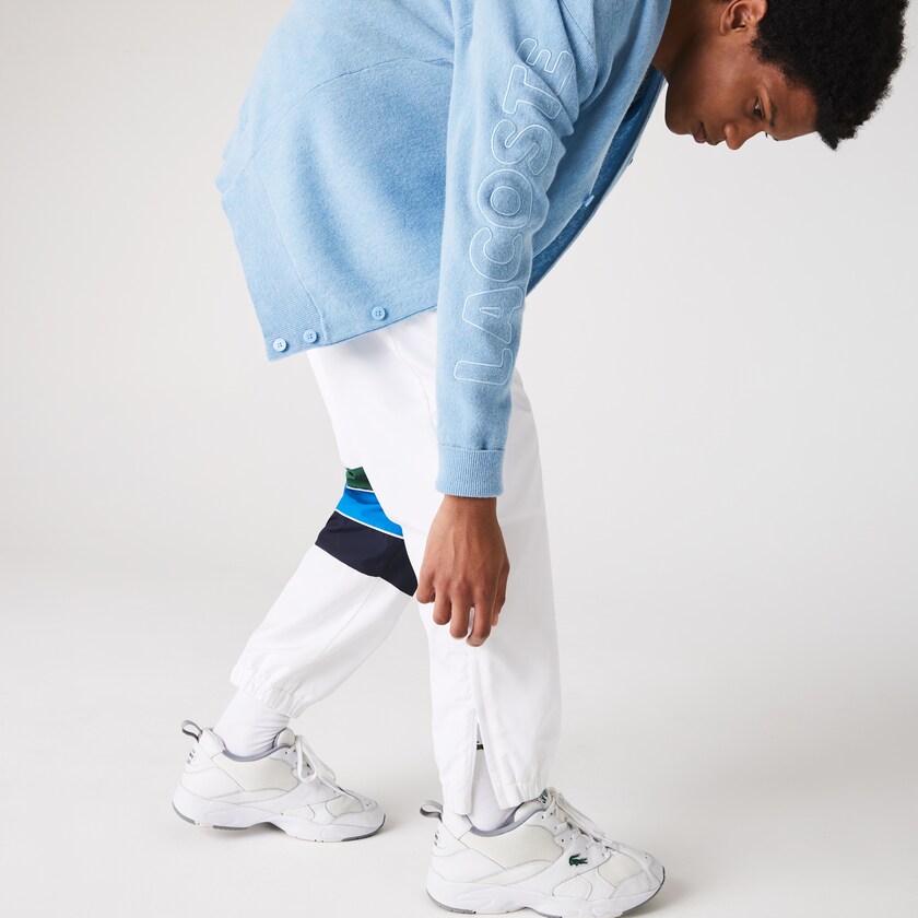 Calças Lacoste Masculino Branco Azul Marinho Azuis Azuis Verdes SPORT Striped Colorblock Tracksuit SB1-32123G7