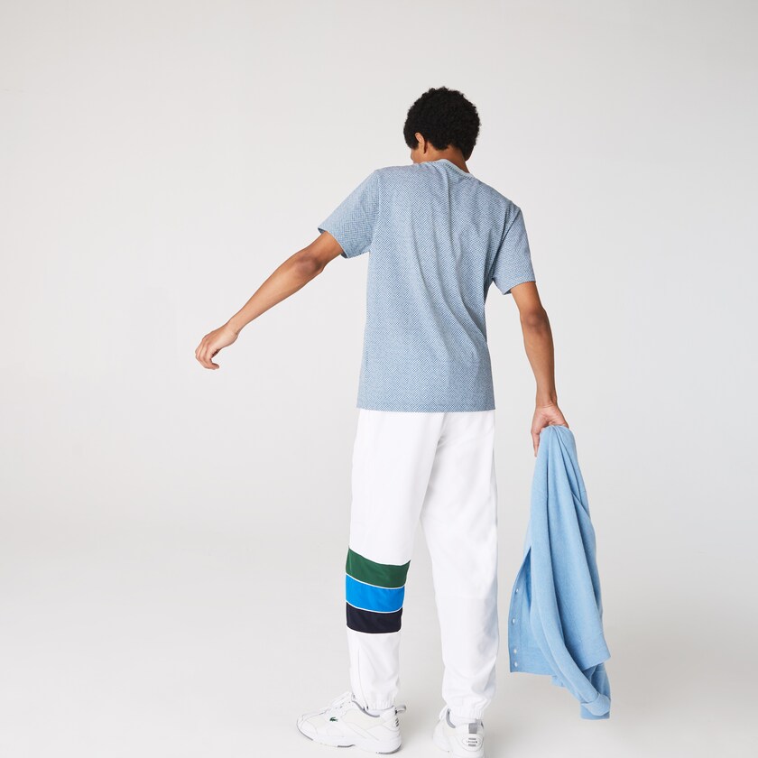 Calças Lacoste Masculino Branco Azul Marinho Azuis Azuis Verdes SPORT Striped Colorblock Tracksuit SB1-32123G7