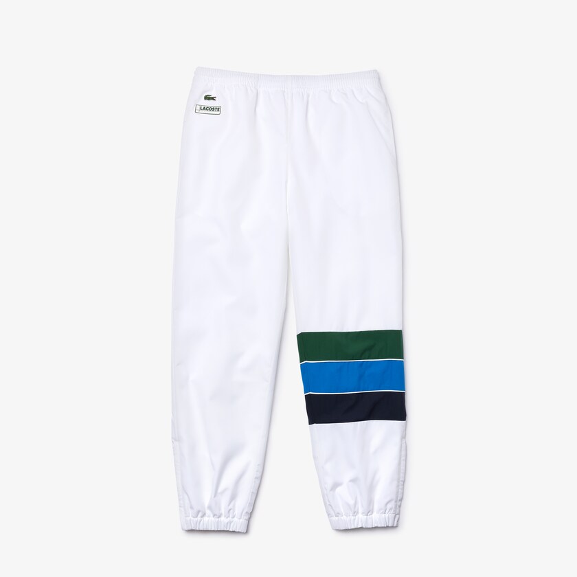 Calças Lacoste Masculino Branco Azul Marinho Azuis Azuis Verdes SPORT Striped Colorblock Tracksuit SB1-32123G7
