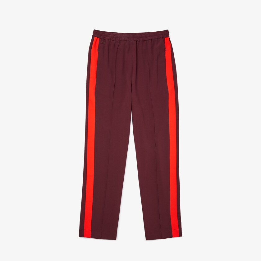 Calças Lacoste Feminino Vermelhas Escuro Vermelhas Side-Stripe Track LJ1-84128B2