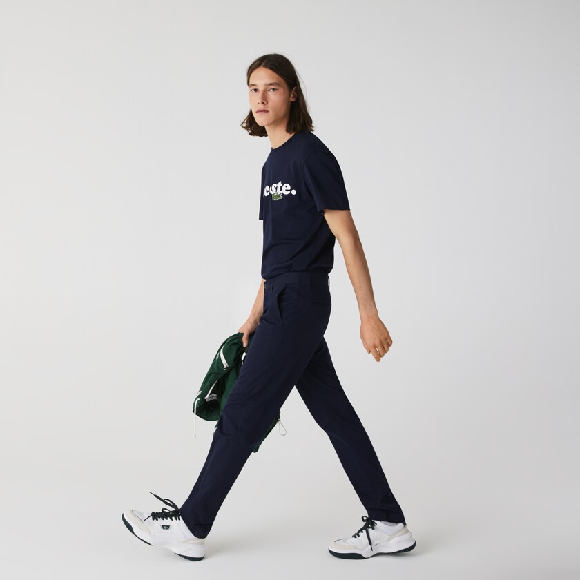 Calças Lacoste Masculino Azul Marinho Azuis Slim Fit Stretch Gabardine Chino XX3-87678V6
