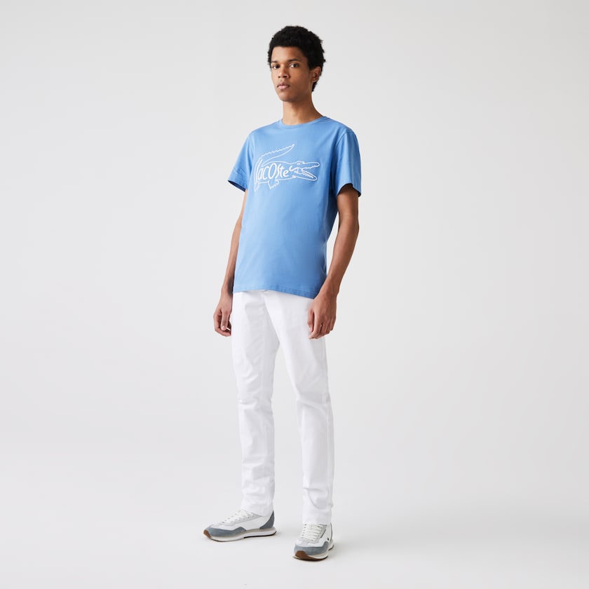 Calças Lacoste Masculino Branco Slim Fit Stretch Gabardine Chino GX5-10151X9