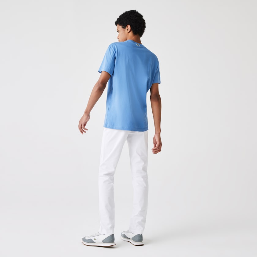 Calças Lacoste Masculino Branco Slim Fit Stretch Gabardine Chino GX5-10151X9