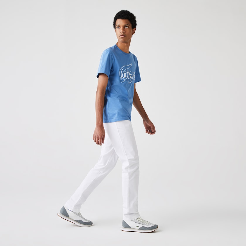 Calças Lacoste Masculino Branco Slim Fit Stretch Gabardine Chino GX5-10151X9