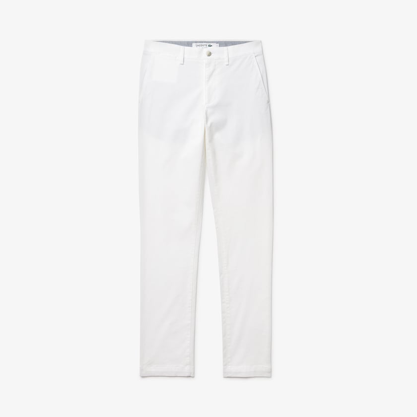Calças Lacoste Masculino Branco Slim Fit Stretch Gabardine Chino GX5-10151X9