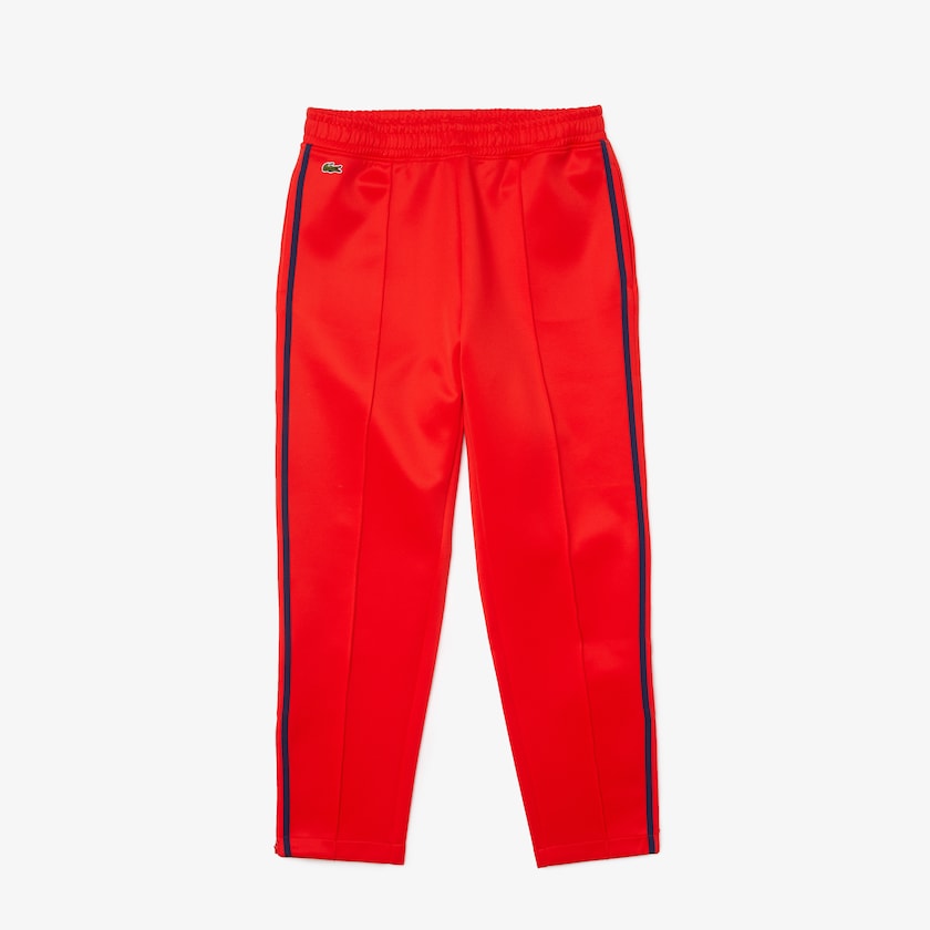 Calças Lacoste Feminino Vermelhas Azuis Vermelhas Straight Cut Contrast Bands Tracksuit OS6-07200C3